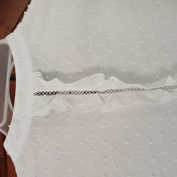 ALEXIS Lyric white dobby blouse balloon sleeves M - Picture 8 of 15